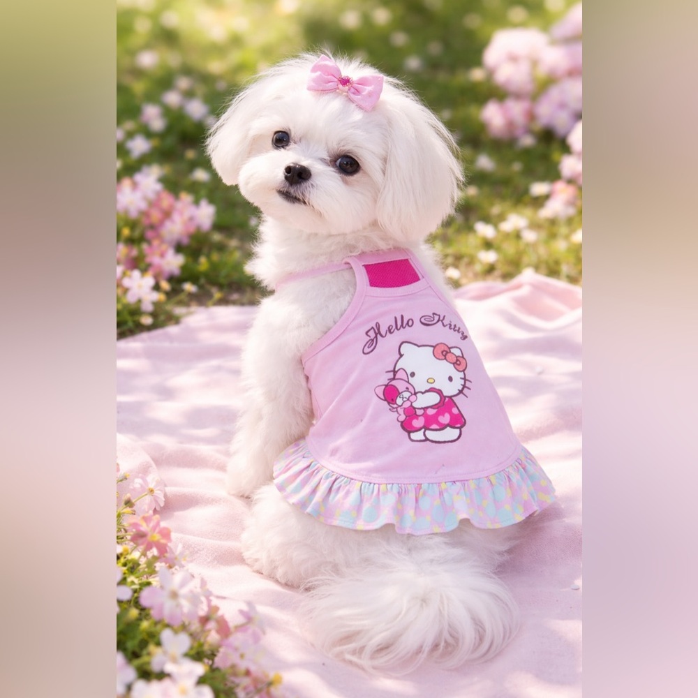 NWOT Hello Kitty Pastel Ruffle Halter Dog Dress – Pink Sanrio Edition